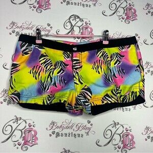 Roxy shorts reversible board shorts surf swimming mini booty shorts neon tropic
